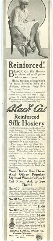 Image for 1915 LADIES HOME JOURNAL BLACK CAT REINFORCED SILK HOSIERY MAGAZINE ADVERTISEMENT