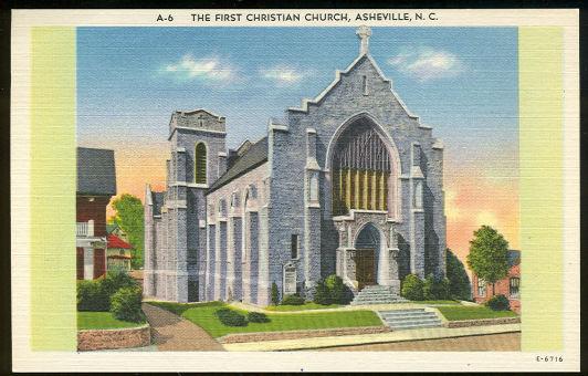 Postcard - First Christian Church, Asheville, North Carolina