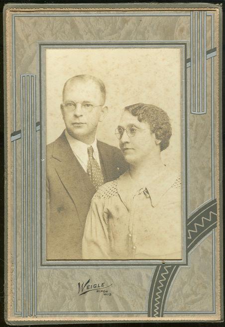 Photograph - Paper Framed Photograph of Older Couple from Ripon, Wisconsin