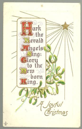 Postcard - Joyful Christmas Postcard Hark the Herald Angels Sing