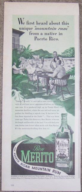 Advertisement - 1944 Ron Merito Puerto Rican Rum Magazine Advertisement