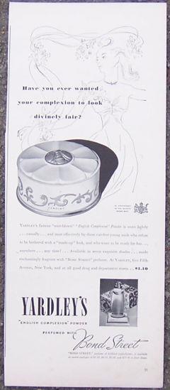 Image for 1940 YARDLEY'S POWDER AND BOND STREET MAGAZINE ADVERTISEMENT
