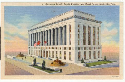 Postcard - Davidson County Public Building and Court House Nashville, Tennessee