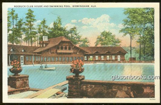 Postcard - Roebuck Club House and Swimming Pool, Birmingham, Alabama