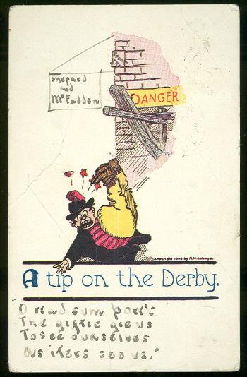 Image for COMIC POSTCARD A TIP ON THE DERBY