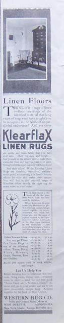 Advertisement - 1917 Ladies Home Journal Advertisement for Klearflax Linen Rugs