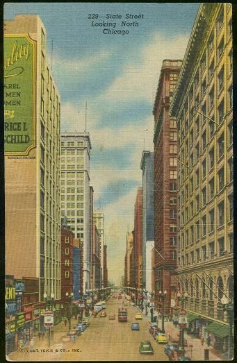 Postcard - State Street Looking North, Chicago Illinois