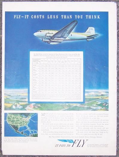 Image for 1957 IT PAYS TO FLY MAGAZINE ADVERTISEMENT