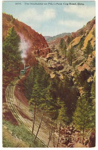 Postcard - Stepladder on Pike's Peak Cog Road, Colorado
