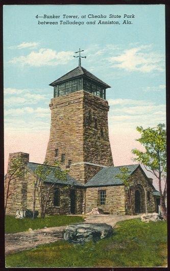 Postcard - Bunker Tower, Cheaha State Park, Alabama