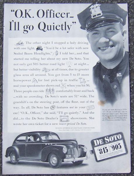 Image for 1940 DE SOTO CAR MAGAZINE ADVERTISEMENT
