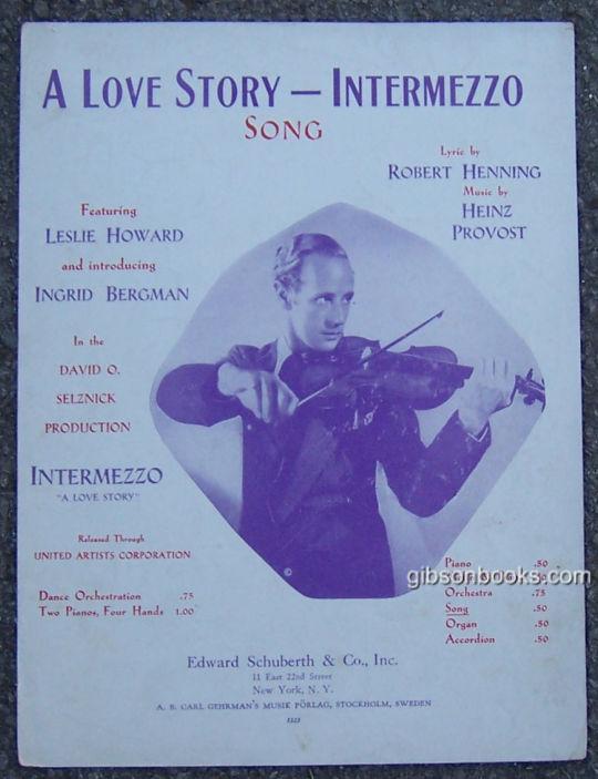 Sheet Music - Love Story-Intermezzo Song