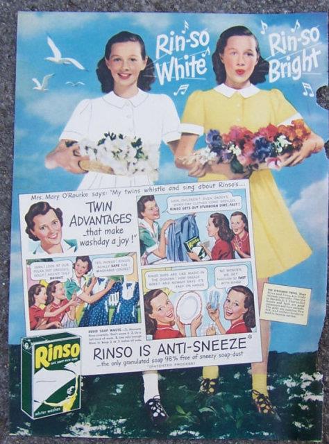 Advertisement - 1945 Rinso Soap Twins Life Magazine Advertisement