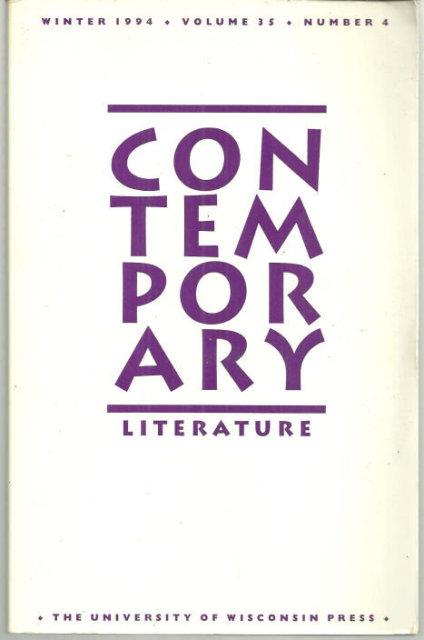 Schaub, Thomas editor - Contemporary Literature, Winter 1994 Volume 35 No. 4