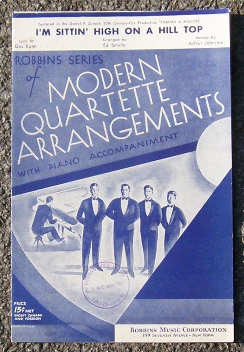 Sheet Music - I'm Sittin' High on a Hill Top
