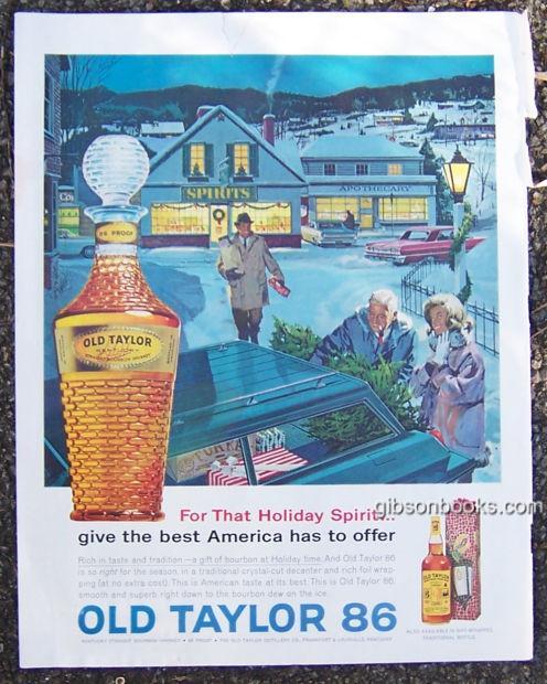 Advertisement - 1963 Old Taylor 86 Christmas Magazine Advertisement