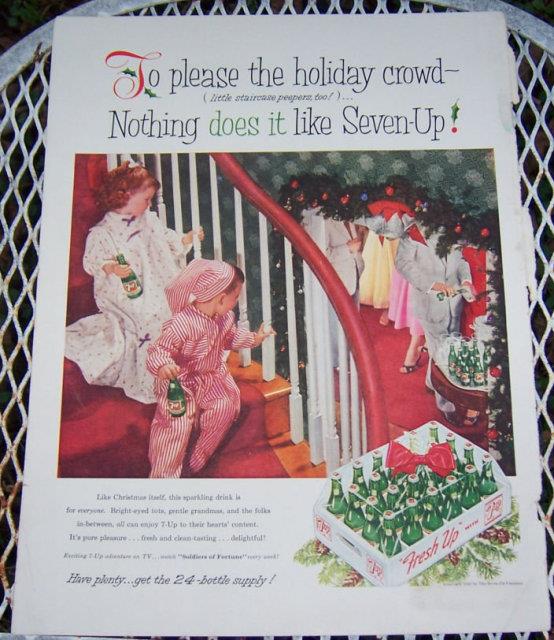 Advertisement - 1956 Seven-Up Magazine Christmas Advertisement