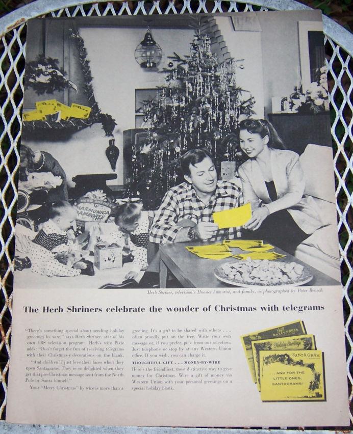 Image for 1956 CHRISTMAS TELEGRAMS LIFE MAGAZINE ADVERTISEMENT