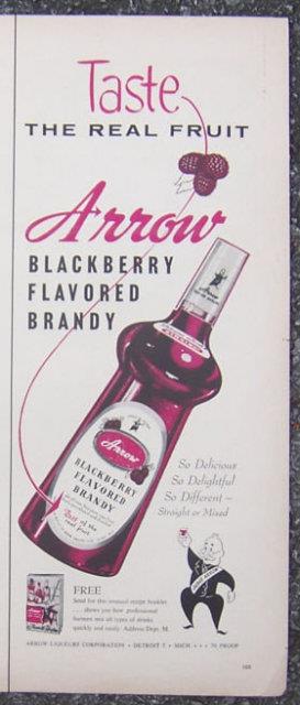Image for 1956 ARROW BLACKBERRY FLAVORED BRANDY LIFE MAGAZINE ADVERTISEMENT