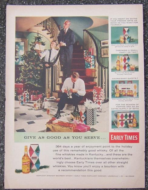 Advertisement - 1956 Early Times Life Magazine Christmas Advertisement
