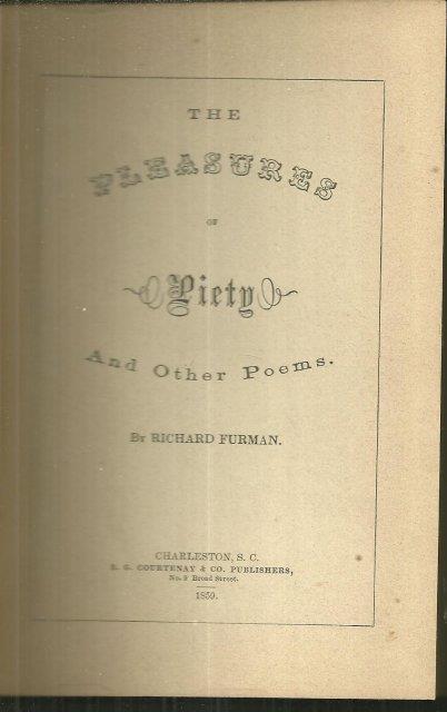 Image for PLEASURES OF PIETY AND OTHER POEMS