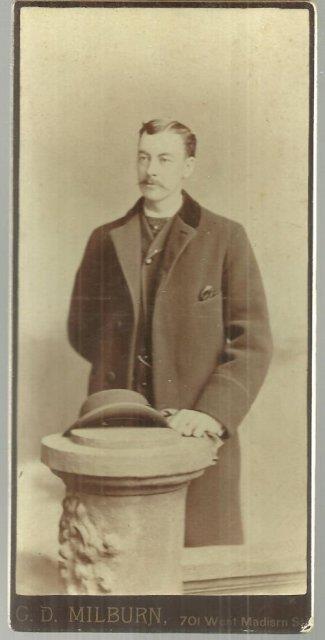 Photograph - Man in Overcoat with Hat Large Cabinet Card