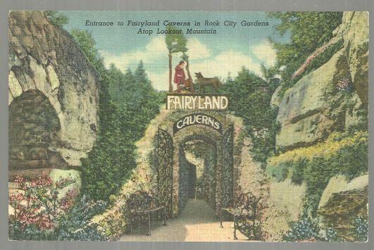 Postcard - Entrance to Fairyland Caverns, Rock City Gardens, Tennessee