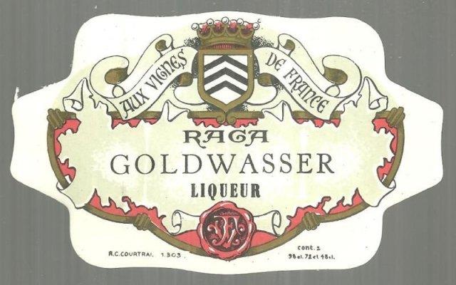 Advertisement - Vintage Label for Raga Goldwasser Liqueur