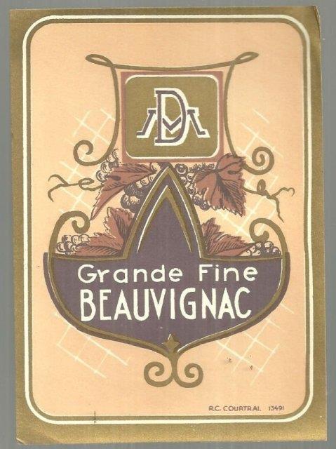 Advertisement - Vintage Label for Reau Grande Fine Beauvignac