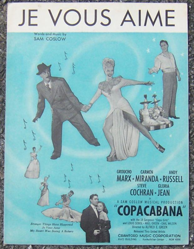 Sheet Music - Je Vous Aime
