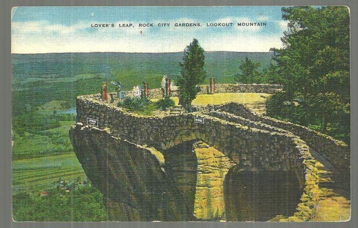 Postcard - Lover's Leap, Rock City Gardens, Lookout Moutain, Tennessee