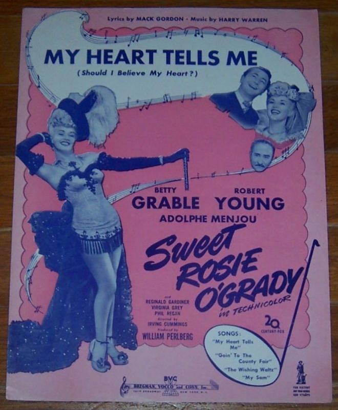 Sheet Music - My Heart Tells Me ( Should I Believe My Heart)