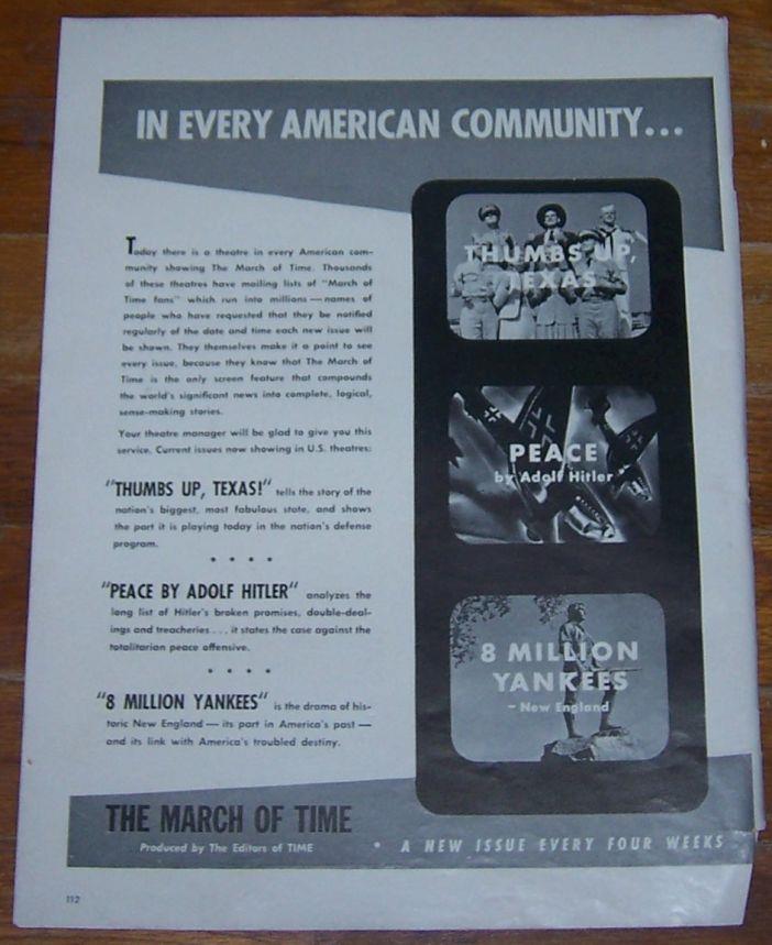Advertisement - 1941 March of Time World War Ii Life Magazine Advertisement