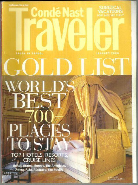 Image for CONDE NAST TRAVELER MAGAZINE JANUARY 2006 Gold List