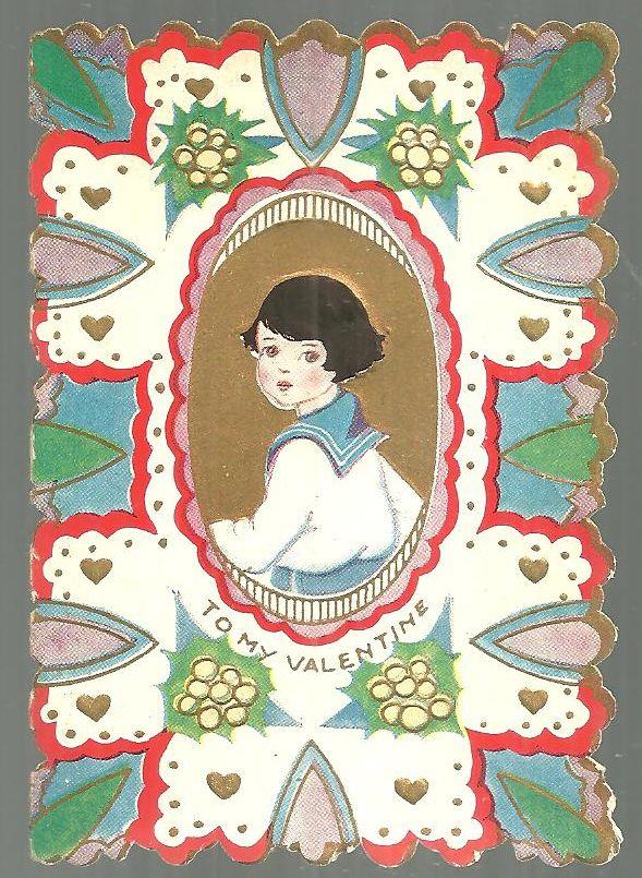 Valentine - Vintage Valentine Card with Boy in Sailor Suit