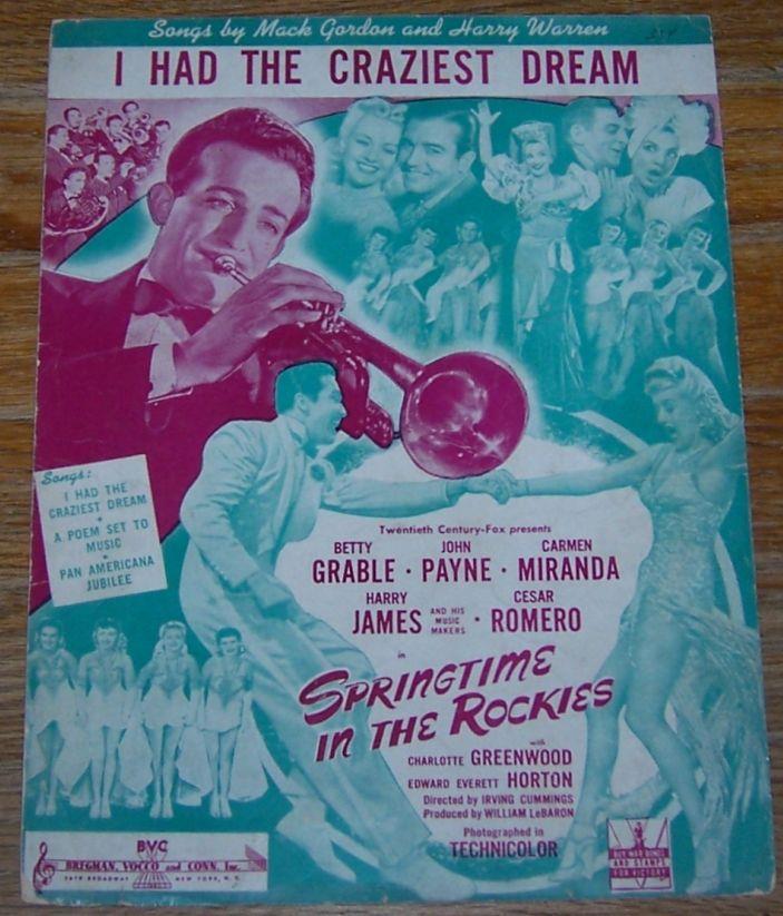 Sheet Music - I Had the Craziest Dream