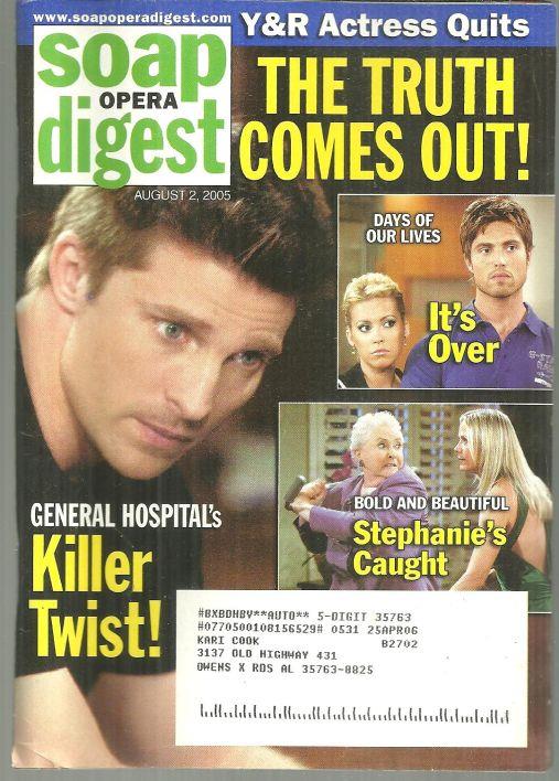 Image for SOAP OPERA DIGEST AUGUST 2, 2005