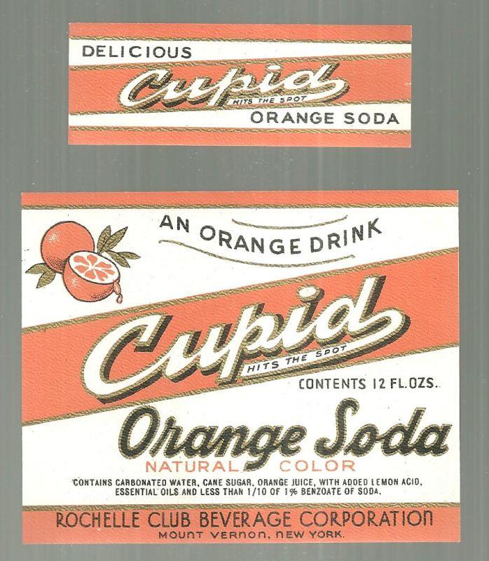 Advertisement - Cupid Orange Soda Two Piece Label Set