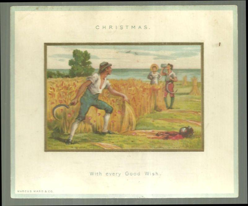 Christmas - Victorian Christmas Card with Wheat Harvest