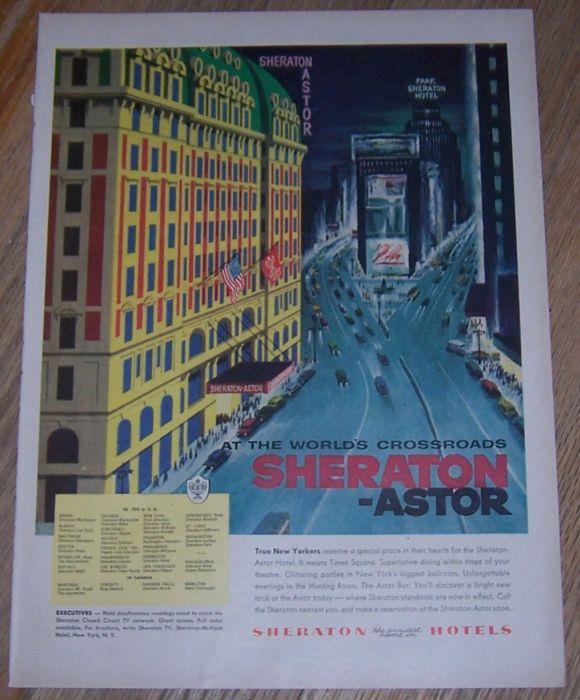 Advertisement - 1956 Sheraton Hotels Life Magazine Color Advertisement