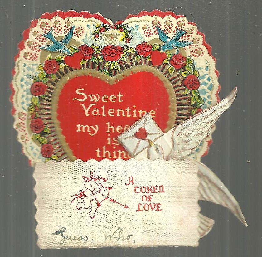 Valentine - Victorian Fold out Valentine with Dove and Honeycomb