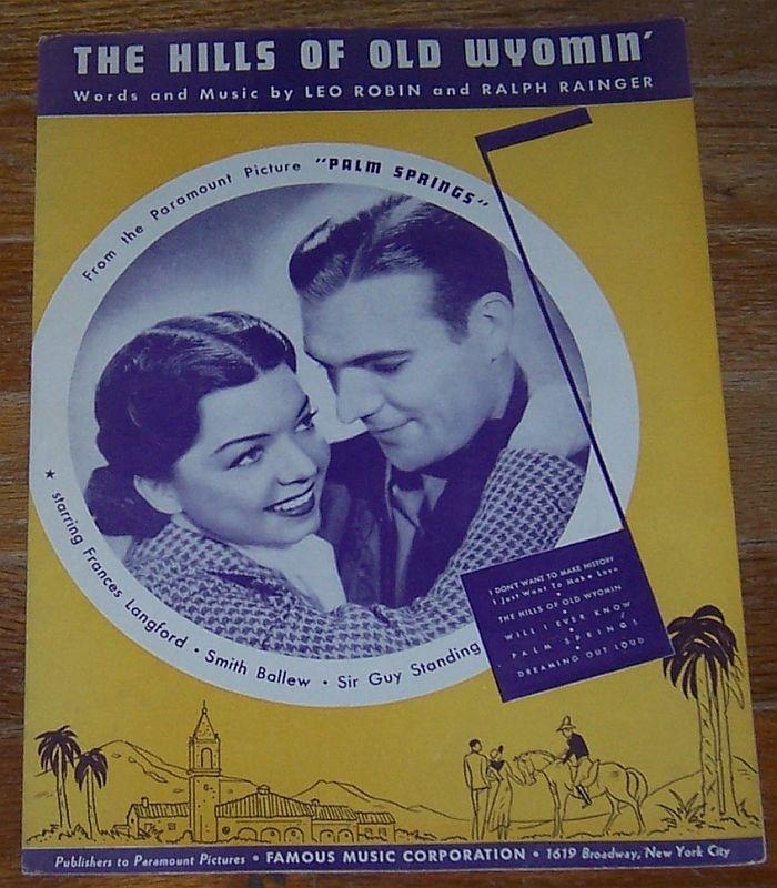 Sheet Music - Hills of Old Wyomin'