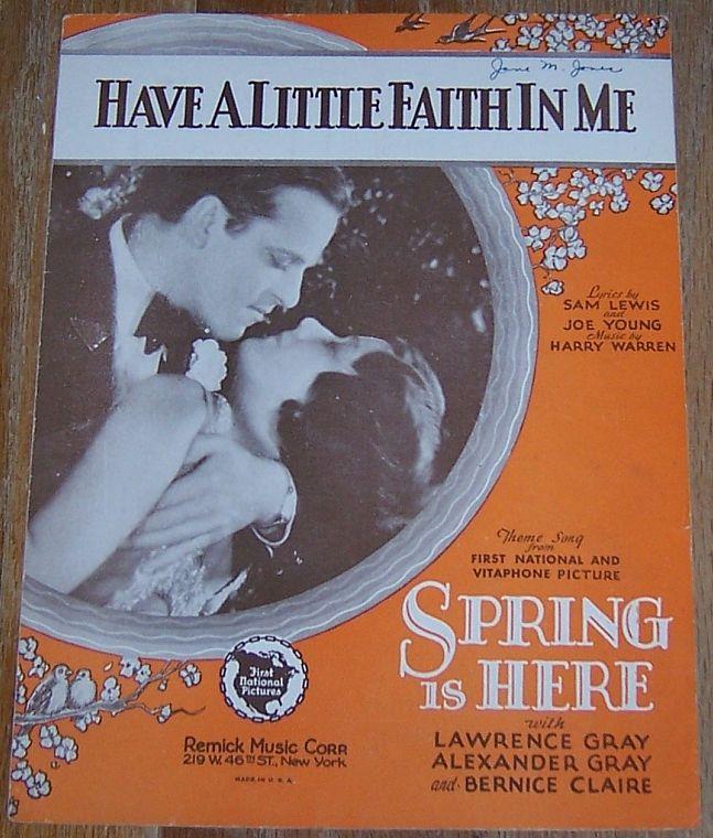Sheet Music - Have a Little Faith in Me