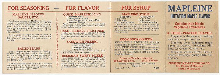 Crescent Manufacturing - Mapleine Imitation Maple Flavor Recipes