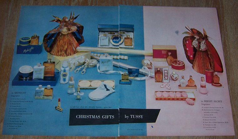 Advertisement - 1957 Tussy Double Page Color Christmas Life Magazine Advertisement