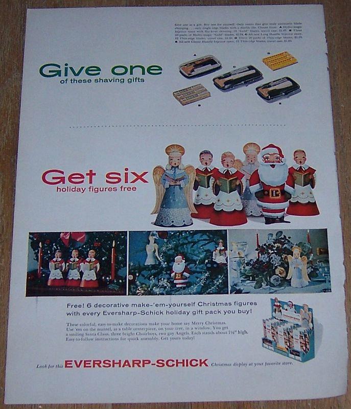 Advertisement - 1957 Schick Life Magazine Color Christmas Advertisement