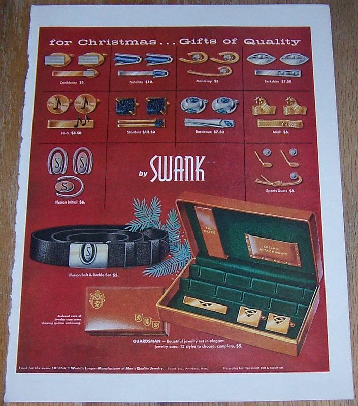 Advertisement - 1957 Swank Life Magazine Color Christmas Advertisement