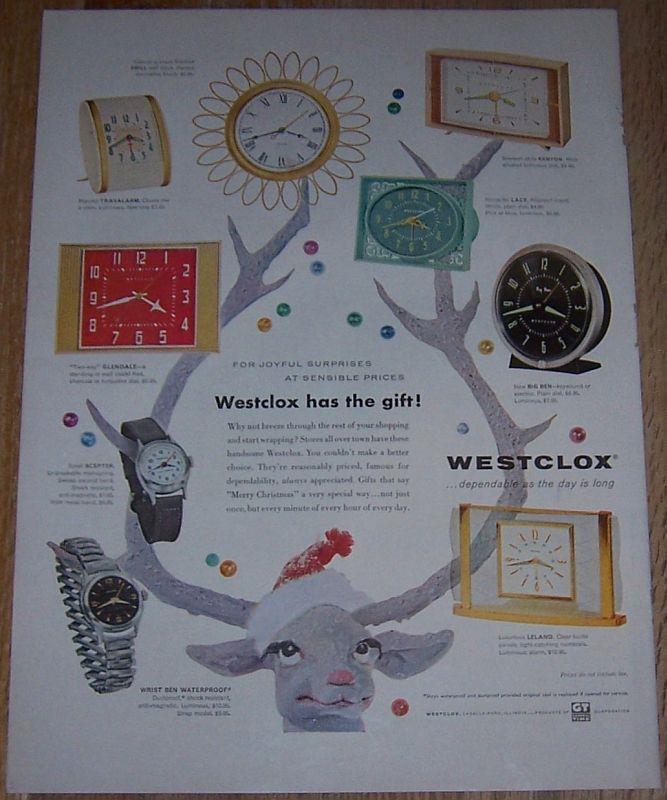 Advertisement - 1957 Westclox Life Magazine Color Christmas Advertisement