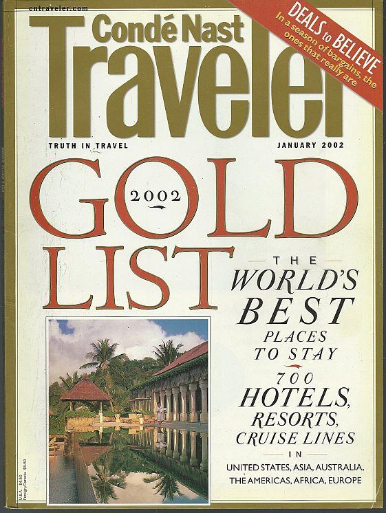 Image for CONDE NAST TRAVELER MAGAZINE JANUARY 2002 2002 Gold List