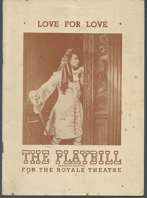 Playbill - Love for Love, June 23, 1947